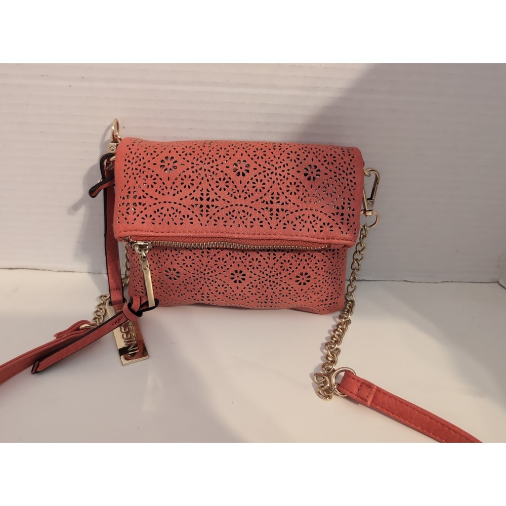 Massini Coral Cutout Crossbody Bag with‎ Charm Chain Strap